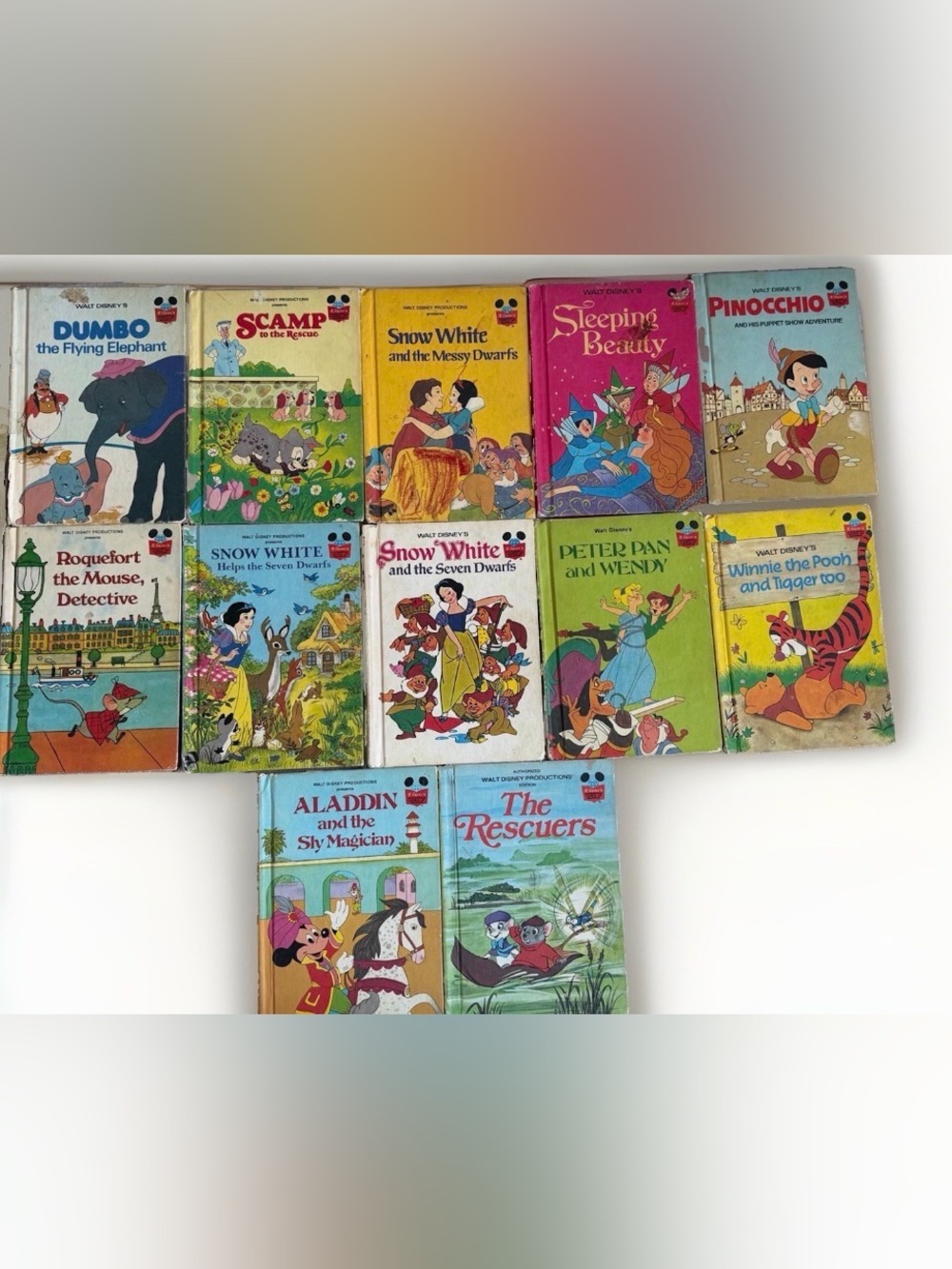 Vintage 70s 80s Disney Wonderful World of Reading Book Lot Grolier Hardcovers
